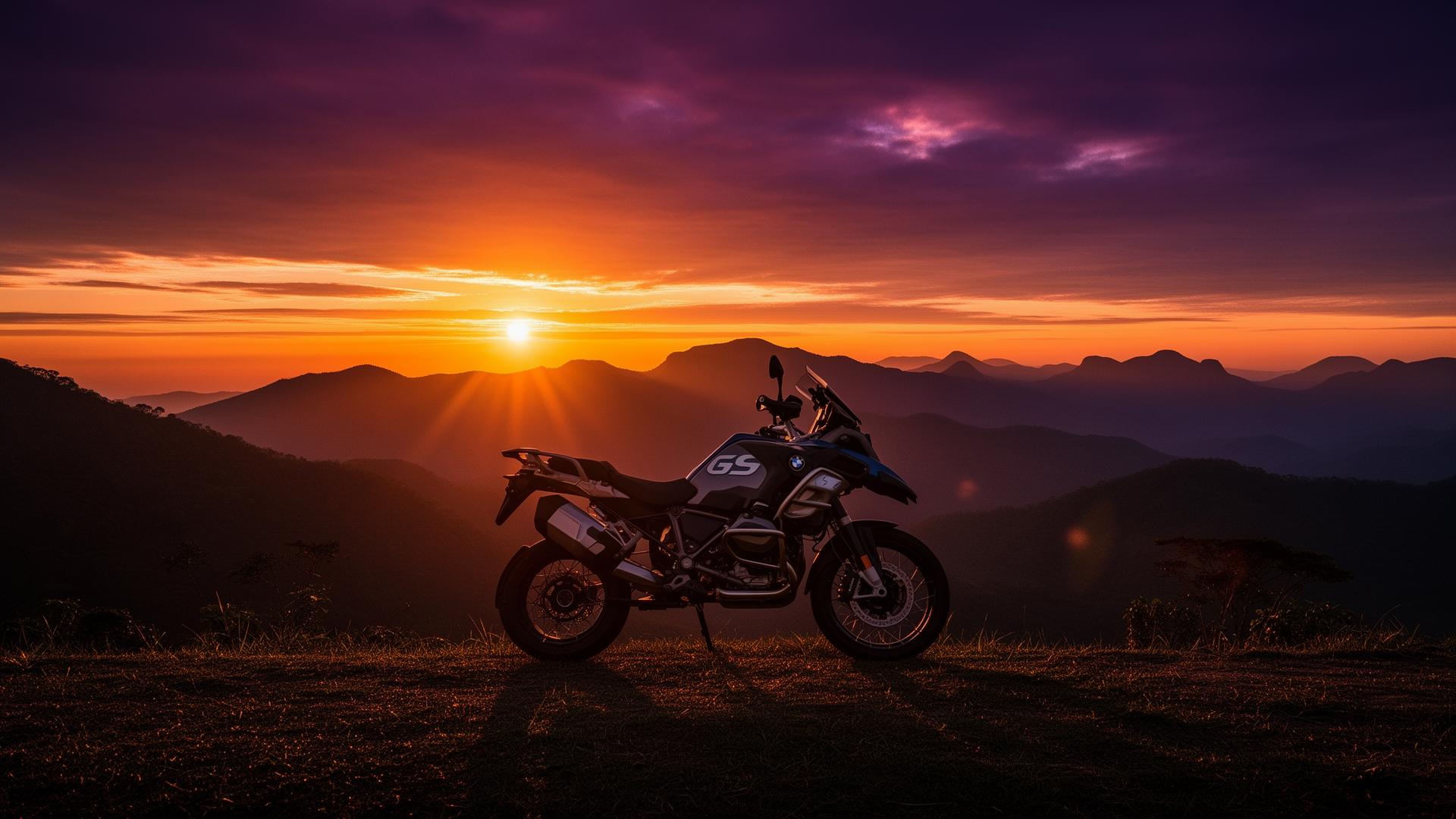 BMW GS ao pôr do sol